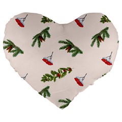 Rowan Branches And Spruce Branches Large 19  Premium Heart Shape Cushions by SychEva