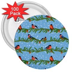 Bullfinches On Spruce Branches 3  Buttons (100 Pack)  by SychEva