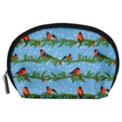 Bullfinches On Spruce Branches Accessory Pouch (large) by SychEva