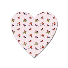 Bullfinches Sit On Branches Heart Magnet by SychEva