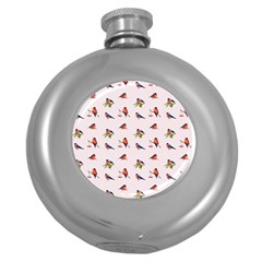 Bullfinches Sit On Branches Round Hip Flask (5 Oz) by SychEva