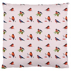 Bullfinches Sit On Branches Large Cushion Case (one Side) by SychEva