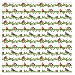 Bullfinches On The Branches Large Satin Scarf (square) by SychEva