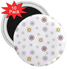 Magic Snowflakes 3  Magnets (10 Pack)  by SychEva