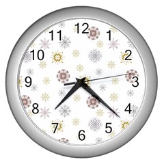 Magic Snowflakes Wall Clock (Silver)