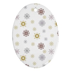 Magic Snowflakes Oval Ornament (two Sides) by SychEva