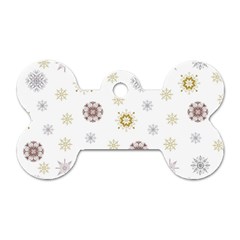 Magic Snowflakes Dog Tag Bone (One Side)