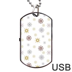 Magic Snowflakes Dog Tag USB Flash (One Side)