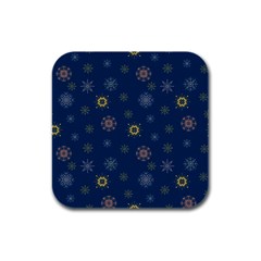 Magic Snowflakes Rubber Square Coaster (4 Pack) by SychEva