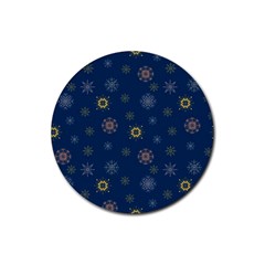 Magic Snowflakes Rubber Coaster (round) by SychEva