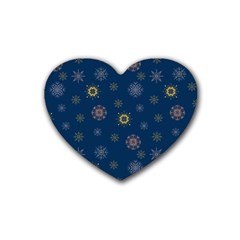 Magic Snowflakes Rubber Heart Coaster (4 Pack) by SychEva