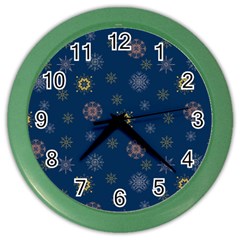 Magic Snowflakes Color Wall Clock by SychEva