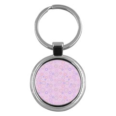 Multicolored Circles On A Pink Background Key Chain (round) by SychEva