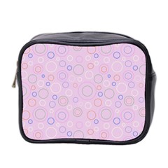 Multicolored Circles On A Pink Background Mini Toiletries Bag (two Sides) by SychEva