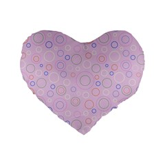 Multicolored Circles On A Pink Background Standard 16  Premium Heart Shape Cushions by SychEva