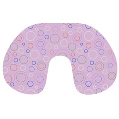 Multicolored Circles On A Pink Background Travel Neck Pillow by SychEva