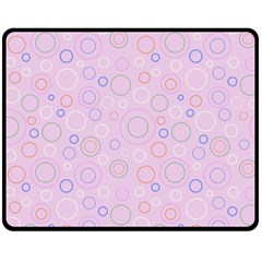 Multicolored Circles On A Pink Background Double Sided Fleece Blanket (Medium) 