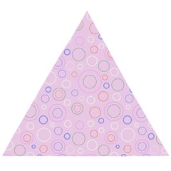 Multicolored Circles On A Pink Background Wooden Puzzle Triangle by SychEva