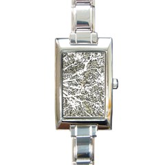 Linear Art Botanic Illustration Rectangle Italian Charm Watch by dflcprintsclothing