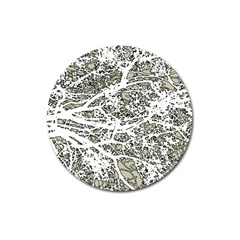 Linear Art Botanic Illustration Magnet 3  (round) by dflcprintsclothing