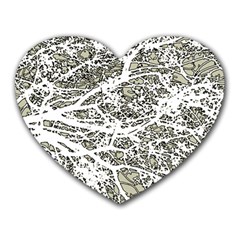 Linear Art Botanic Illustration Heart Mousepads by dflcprintsclothing