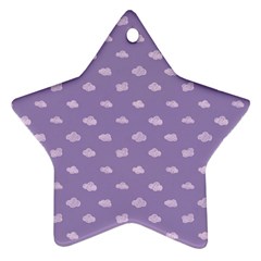 Pink Clouds On Purple Background Ornament (star) by SychEva