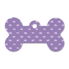 Pink Clouds On Purple Background Dog Tag Bone (one Side) by SychEva