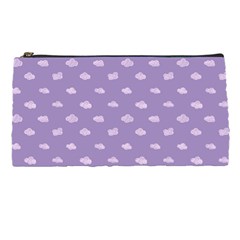 Pink Clouds On Purple Background Pencil Case by SychEva