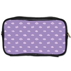 Pink Clouds On Purple Background Toiletries Bag (one Side) by SychEva