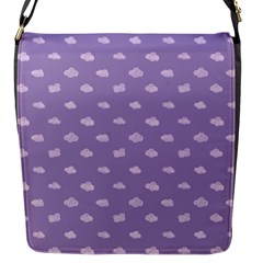 Pink Clouds On Purple Background Flap Closure Messenger Bag (s) by SychEva