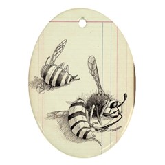 Bees Oval Ornament (two Sides)