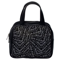 Black And White Modern Intricate Ornate Pattern Classic Handbag (one Side) by dflcprintsclothing