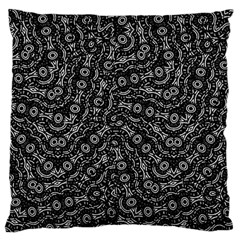 Black And White Modern Intricate Ornate Pattern Large Flano Cushion Case (one Side) by dflcprintsclothing