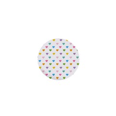 Small Multicolored Hearts 1  Mini Buttons by SychEva