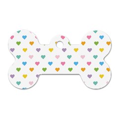 Small Multicolored Hearts Dog Tag Bone (one Side) by SychEva