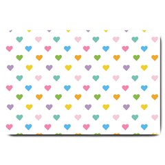 Small Multicolored Hearts Large Doormat  by SychEva