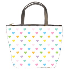 Small Multicolored Hearts Bucket Bag by SychEva