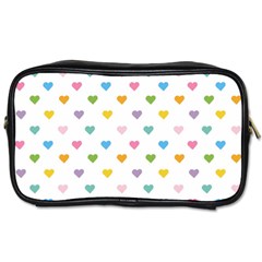 Small Multicolored Hearts Toiletries Bag (one Side) by SychEva