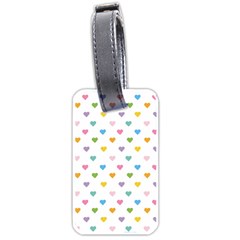 Small Multicolored Hearts Luggage Tag (one Side)