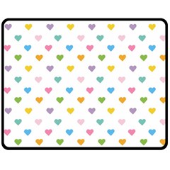 Small Multicolored Hearts Double Sided Fleece Blanket (medium)  by SychEva