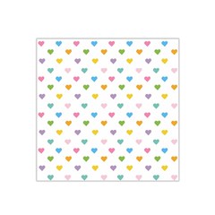 Small Multicolored Hearts Satin Bandana Scarf by SychEva