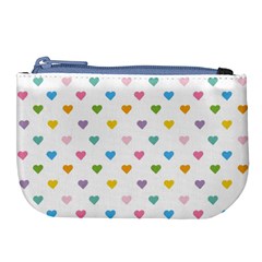 Small Multicolored Hearts Large Coin Purse by SychEva