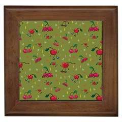 Red Cherries Athletes Framed Tile by SychEva
