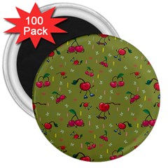 Red Cherries Athletes 3  Magnets (100 Pack) by SychEva