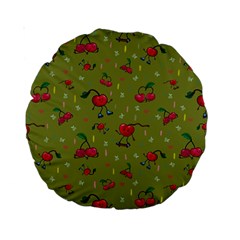 Red Cherries Athletes Standard 15  Premium Round Cushions by SychEva