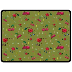 Red Cherries Athletes Double Sided Fleece Blanket (large)  by SychEva