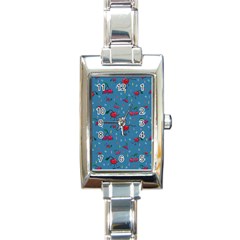 Red Cherries Athletes Rectangle Italian Charm Watch