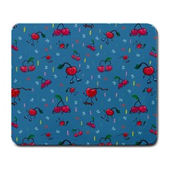 Red Cherries Athletes Large Mousepads