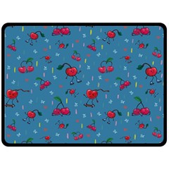 Red Cherries Athletes Fleece Blanket (Large) 