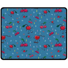 Red Cherries Athletes Fleece Blanket (Medium) 